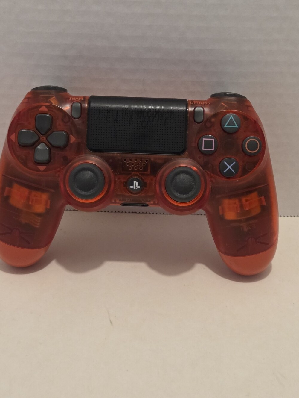 Sony PlayStation DualShock 4 Crystal Red Translucent Controller Tested Working